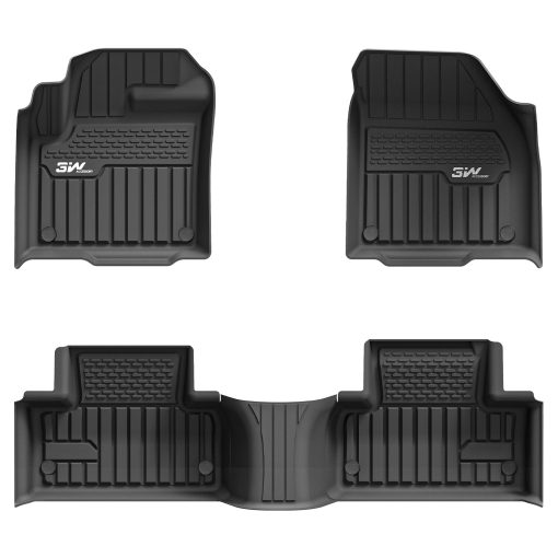 Tapetes para Piso Negro Duraderos de TPE de 3W, Ajuste Personalizado para Range Rover/Land Rover Evoque 2011-2019 (No para Convertible), Conjunto de Tapetes para Vehiculo Todo Clima de 1ra y 2da Fila