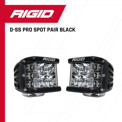 RIGID INDUSTRIES - D SS PRO Luz Puntual, Carcasa Negra, Luces LED para Todo Terreno de Lado, Vida Util de 50,000 Horas, Revestimiento Resistente a los Rayos UV, Facil de Instalar, Accesorios para Todo Terreno (Par, Negro, 262213) - Imagen 2