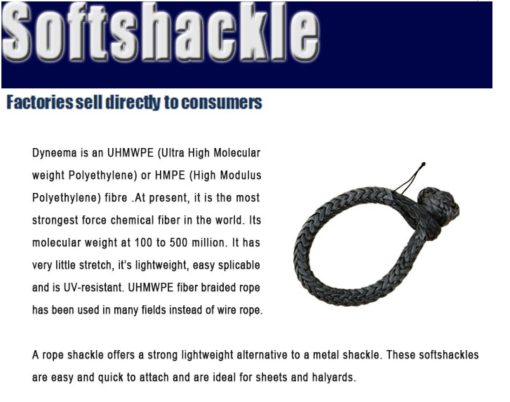 BLUESHARK-Dyneema Soft Shackles - Conector Suave - de 5 mm a 8 mm (Paquete de 5) (8mm) - Imagen 4