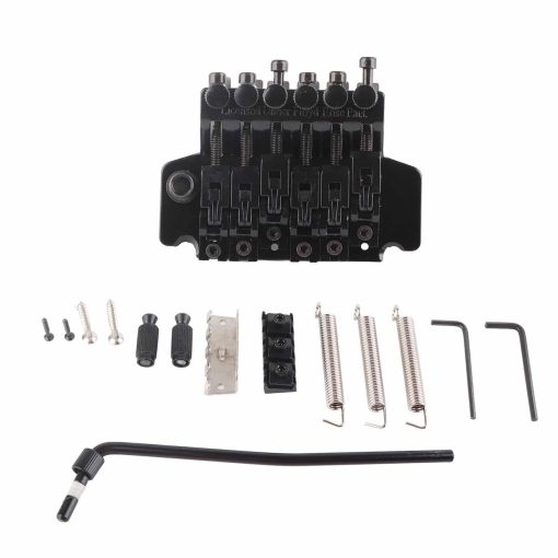 Sistema de Puente de Tremolo de Bloqueo Doble para Guitarra Electrica Compatible con Estilo ST (Negro)