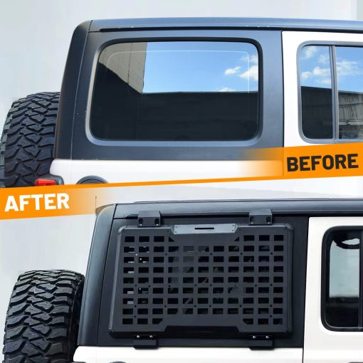 Panel de Almacenamiento Molle para Ventana Trasera FURYENGRAVER Kit de Flanco Panel Molle Protector Decorativo para Jeep Wrangler 2018-2022 JL 4 Puertas - Imagen 2
