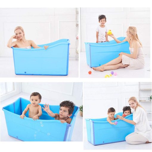 Baño Plegable Grande para Bañera W WEYLAN TEC para Niños Gemelos Adulto Azul - Imagen 2