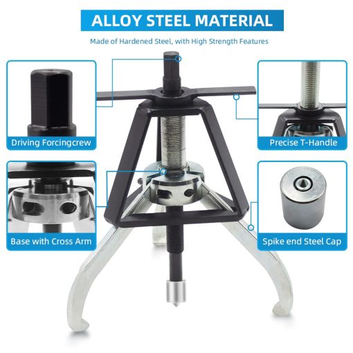 BESTOOL 3 Jaw Gear Puller, Herramienta de Extraccion de Poleas de 20 Toneladas, Herramienta de Extraccion para Engranajes, Poleas, Volantes - Imagen 3