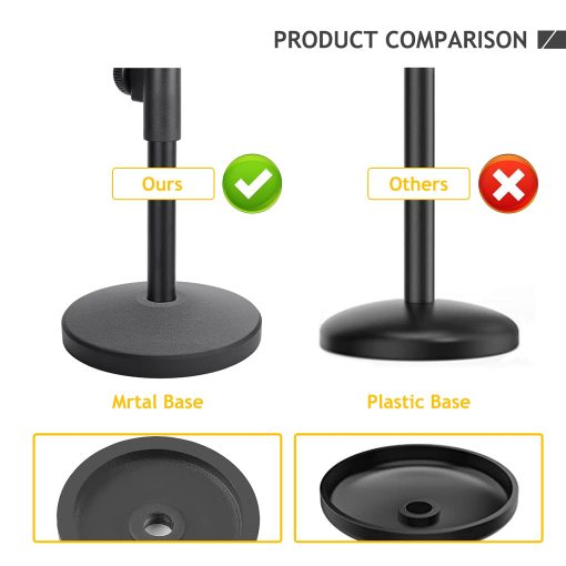 Soporte de microfono de escritorio AT2020, Soporte de microfono de mesa ajustable con montura de choque para microfono de estudio de condensador Audio Technica AT2020 AT2020USB+ AT2035 ATR2500 por Frgyee - Imagen 6