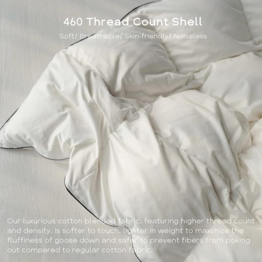 Edredon de lujo de fibra de plumon HYVIF tamaño extragrande para cama King - Relleno de 800 Fill Power para todas las estaciones - Ligero y esponjoso - King extragrande 98" x 120" - Imagen 5