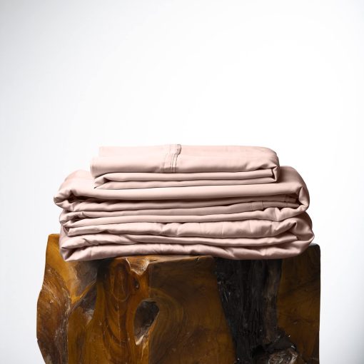 Juego de Sabanas de Tencel de Eucalipto Olive + Crate Luxury Series - Tamano Individual Completo - 4 Piezas - Sabanas de Cama Super Suaves y Frescas | Bolsillo Profundo de hasta 16'' - Sabana Bajera Ajustable y 2 Fundas de Almohada - Rosa Rubor