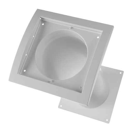 Kit de ventilacion de 5 pulgadas a traves de la pared - Ajustable - Tapa de ventilacion de secadora con lama y conector de tubo y conducto - Blanco - Plastico - con compuerta de gravedad incorporada - Imagen 4