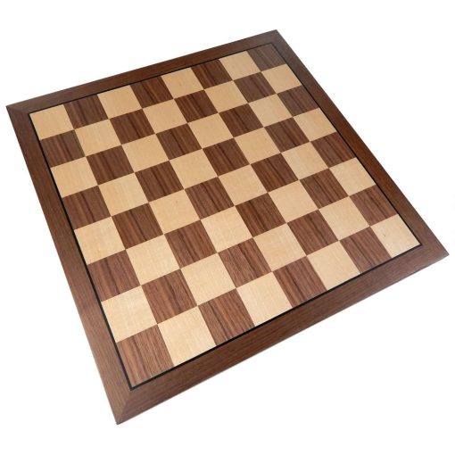 Tablero de ajedrez Kratos de madera de nogal incrustado, grande 15 x 15 pulgadas, solo tablero