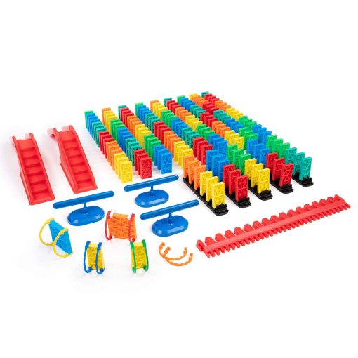 Kit de Dominos Cineticos a Granel | Juego de Dominos, Juguetes STEM STEAM Pequenos, Juegos Familiares para Ninos, Juguetes y Juegos para Ninos, Construccion, Derribo, Sets de Reaccion en Cadena (204 piezas) - Imagen 7