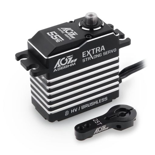 AGFRC 55KG Digital-Steering-Servo High-Torque Programmable - Servomotor Brushless de Metal Completo para Coche RC Crawler 1/8 1/10, angulo de Control 180? (A86BHM)