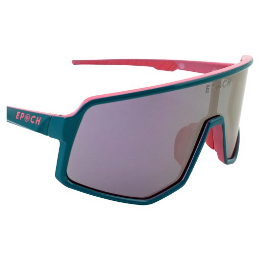 Gafas de Sol Deportivas para Motocicletas Epoch Eyewear L2 Envoltura de Lentes unica Marco de Teal/Rosa con Lentes de Espejo Rosa - Imagen 6