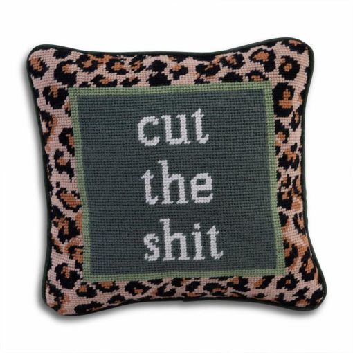 Almohada Decorativa de Aguja Hecha a Mano FURBISH - Corta la - 11? X 11? - Almohada Diseñada Pequeña Bordada para Sala, Sofa, Sillon y Cama - Decoracion Estetica para Habitacion