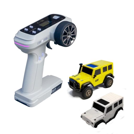 Coche de control remoto SoloGood LDARC X43 1:43 Escala Coche de Carreras RC 1/43 Vehiculo de Escalada en Miniatura 4WD Coche RTR 2.4G Mini Coche de Control Remoto para Adultos Aficionados a los Coches RC (Amarillo Limon)