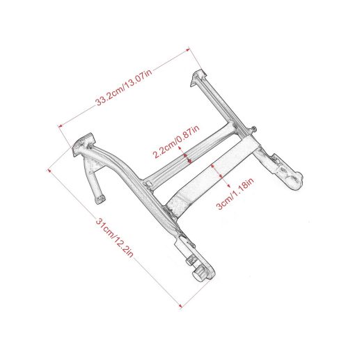 Pedal de Caballete Central BAIONE Worldmotop Negro Soporte de Caballete de Pie de Centro de Reemplazo para Kawasaki KLR650 KLR 650 2008-2018 (negro) - Imagen 3