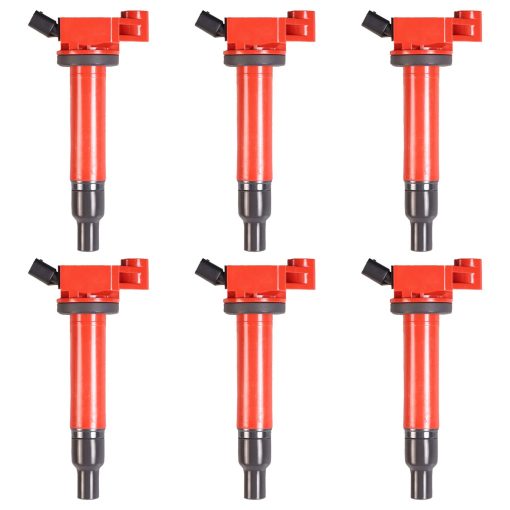 Pack de 6 Bobinas de Encendido Rojas 3.0 3.3 V6 Compatible con Lexus Toyota Avalon Camry Highlander Sienna Solara ES300 RX300 ES RX 300 1999 2008 Coils para UF267