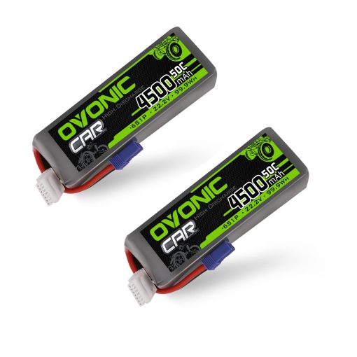 Bateria Lipo OVONIC 6S 22.2V 50C 4500mAh RC Lipo EC5 Enchufe Estuche Blando para Drone de Clase X Carreras 70MM 8MM 90MM EDF Quadricoptero Avion Helicoptero Coche Camion (Paquete de 2)