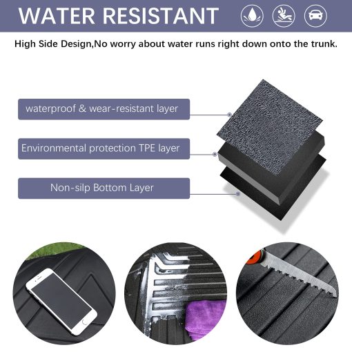 Elsetyler Ajuste Personalizado para Forro de Carga 2021 2022 2023 Hyundai Santa Fe - Negro Bandeja de Suelo de Maletero Resistente al Agua Todo Clima de TPO Pesado Protector - Imagen 3