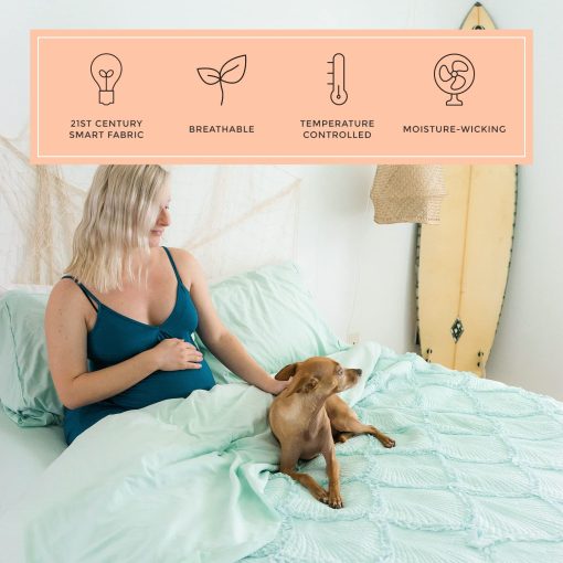 Juego de sabanas PeachSkinSheets Mint Julep - Nivel de Suavidad de 1500 hilos - Sabanas Frescas Extra Suaves para Personas que Tienden a Dormir Calientes y con Sudores Nocturnos - Tamano King Regular - Imagen 3