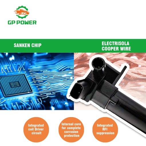 Bobina de Encendido GP POWER Para UF631 UF639 AL3Z-12029-A AL3Z12012B DG525 DG526 Lado del Conductor *4 + Lado del Pasajero *4 Compatible con Ford F150 F250 F350 Super Duty E350 E450 LOBO 6.2L V8 - Imagen 3