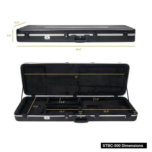 Estuche ligero Sound Town de ABS para guitarra electrica con cerradura con aprobacion TSA y interior de espuma EPS con forro de felpa (STBC-500) - Imagen 6