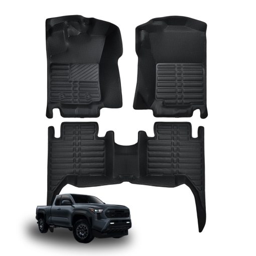 Tapetes para Piso de Auto Todo Clima Accesorios Interiores de Auto Moldeado Integrado Impermeables y Resistente al Desgaste para Toyota Tacoma 2018-2023