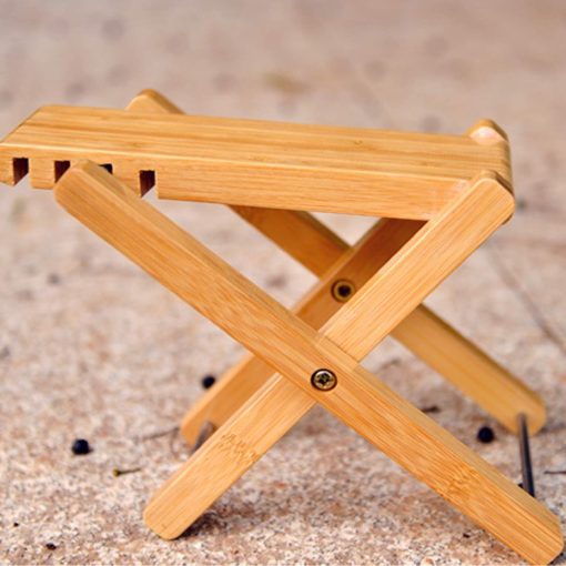 Miwayer Bamboo 4 Gears Adjustable Upscale Guitar Foot Rest Non-Slip Foot Stool Foldable Footrest from 4.5" up to 8"?Accessory for Classical Acoustic Guitar Part - Imagen 3