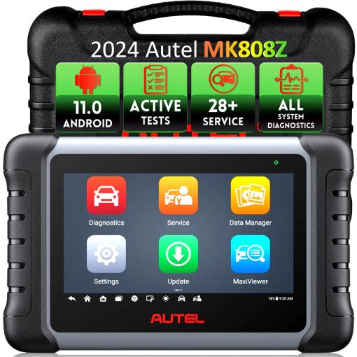 Autel MaxiCOM MK808Z Escaner de diagnostico de coche - Android 11 y Control Bidireccional, 2024 Actualizacion de MK808/MX808, 28+ Servicios, Diagnostico de Todos los Sistemas, Codificacion de Inyectores/EPB/BMS/SAS/TPMS/AutoVIN