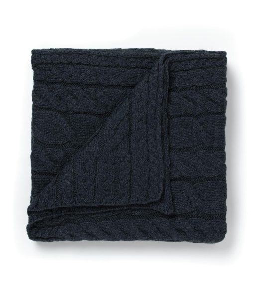Manta de Lana con Diseno de Trenzas de Aran Woollen Mills - 100% Lana Merino Ultrablanda - Manta de Lana Trenzada 40" x 60" (102 x 152 cm) - Hecha en Irlanda - Imagen 3