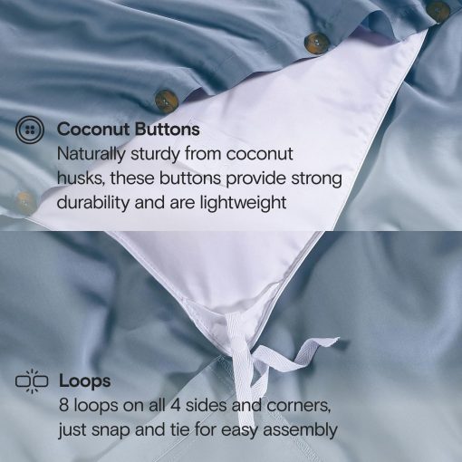 SIJO Funda de Edredon AiryWeight Tencel, 100% Lyocell Derivado del Eucalipto, Super Suave, Mejores Sabanas de Enfriamiento por Architectural Digest (Cielo, Full/Queen 90"x90") - Imagen 4