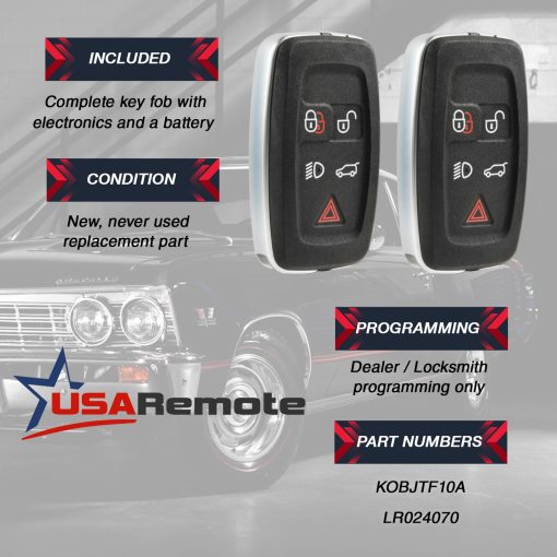 Llavero de llave inteligente sin llave para Land Rover, Range Rover, Sport, Evoque (LR024070), Set de 2 - Imagen 3