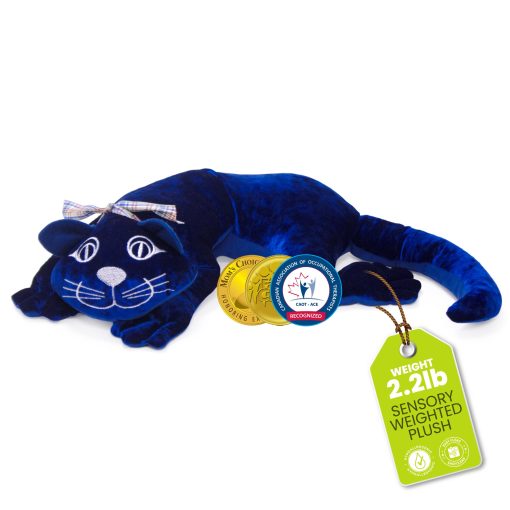 Peluche con peso manimo de un Gato para Ninos y Adultos - Almohada Sensorial con peso para el regazo - Juguete Almohada de Alivio del Estres para Hombros, Pecho, Espalda y Piernas - Perfecto para Hogar, Escuelas, Jardin de Infantes, Guarderia