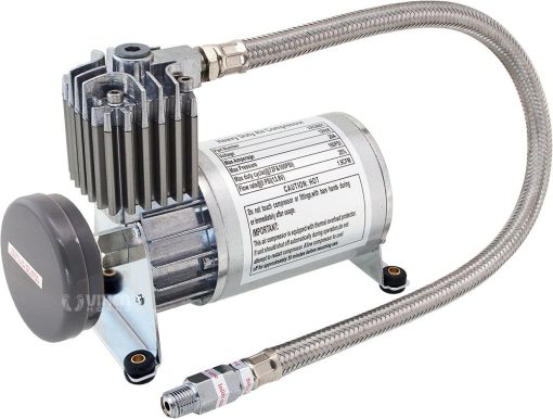 Kit de Claxon de Tren Vixen Horns para Camiones/Carros/Semis. Sistema Completo a Bordo - Compresor de Aire de 150psi, Tanque de 1.5 Galones, 4 Trompetas. Super Fuerte dB. Compatible con Vehiculos como Pickups/Jeeps/RVs/SUV 12v VXPRO8524B - Imagen 3