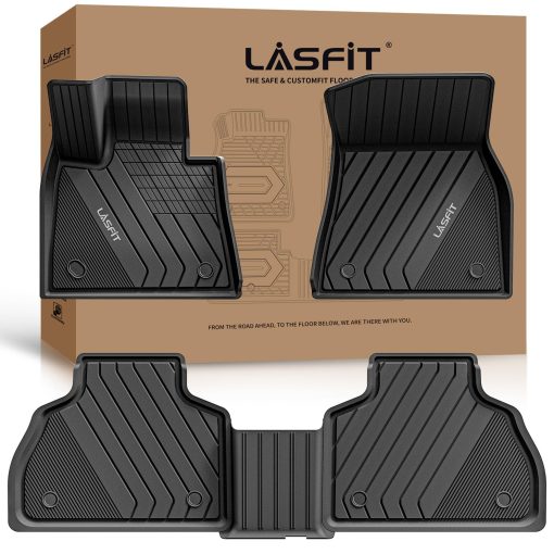 Tapetes LASFIT para BMW X7 2019-2024 7 Pasajeros, Tapetes para Automovil a Medida Todo Clima, 1ra y 2da Fila, Negro