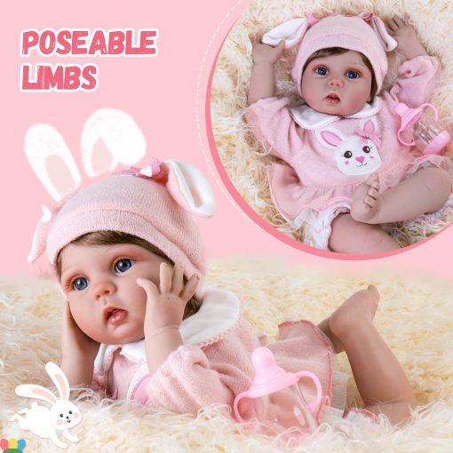 Munecas de bebe renacidas Aori - Muneca nina realista, bebe recien nacido realista con juguete de alimentacion, set de regalo para ninos 3+ - Imagen 4