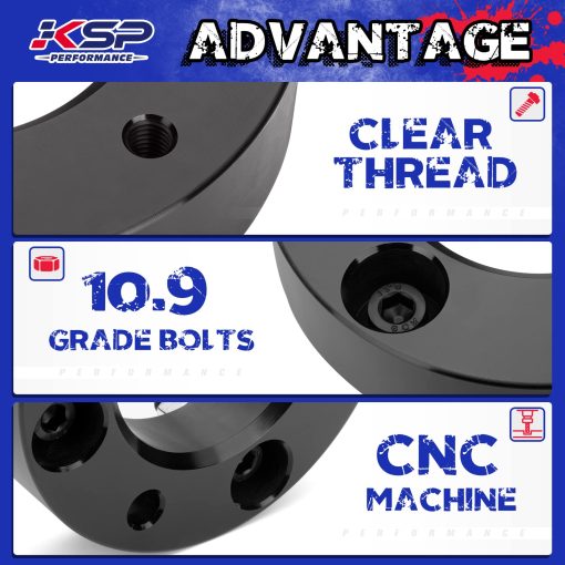KSP 2" Silverado Kit de Elevacion, 2in Espaciadores de Elevacion de Suspension Delantera Compatible Con Chevy Silverado GMC Sierra 1500 2007-2022, 2pcs Espaciadores de Riel de Aluminio Aumentan 2inch de Espacio en Camionetas y Camiones - Imagen 3