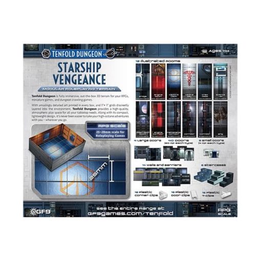 Set de Terreno Modular de Rol Starship Vengeance Tenfold Dungeon de Gale Force Nine con Configuracion Rapida y Escala de 1 x 1 Pulgadas - Imagen 3