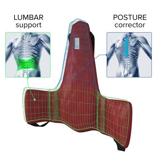 Apoyo Lumbar KULIK SYSTEM - Nuevo Soporte Lumbar para Coche - Innovador Soporte Lumbar para Coche - Cojin Lumbar para Aliviar Dolor Lumbar - Cojin Lumbar para Coche - Patentado (Costuras Rojas) - Imagen 2