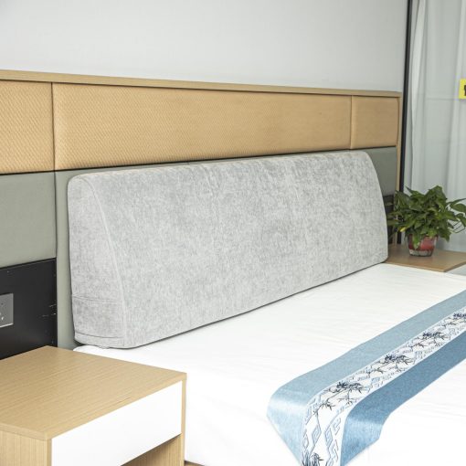 Almohada de Cuna PYXAYS, Almohada de Cabecera para la Cama, Almohada de Cabecera para Cama Queen, Almohada para Sofa Cama, Ideal para Sentarse y Recostarse en la Cama, Funda de Almohada Removible, Tamano King (76x8x20 Pulgadas) Gris Claro