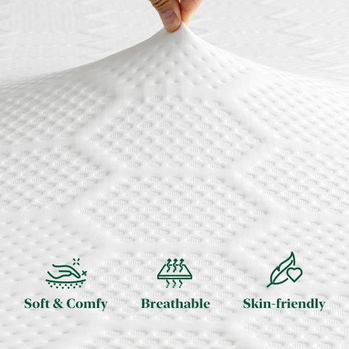 Topper de colchon VISCOFLEX de 4 pulgadas, tamano gemelo, topper de colchon de espuma viscoelastica con gel de alta densidad, mejor soporte de topper de colchon de doble capa para alivio del dolor de espalda y soporte corporal - Imagen 4