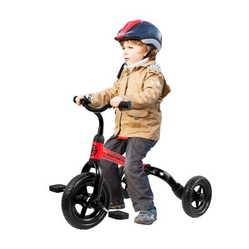 Triciclo 3 en 1 Ancaixin para Niños de 2 a 5 Años con Pedal Desmontable y Campana | Bicicleta de Equilibrio Plegable para Niños | Regalo Ideal para Bebes Rojo - Imagen 8