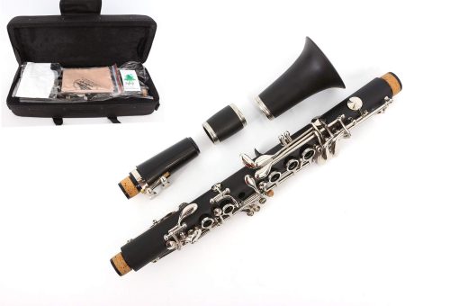 Yinfente Clarinete Profesional de Ebano Eb Llave 2 Barriles Con Estuche Pano Reed Accesorios - Imagen 8