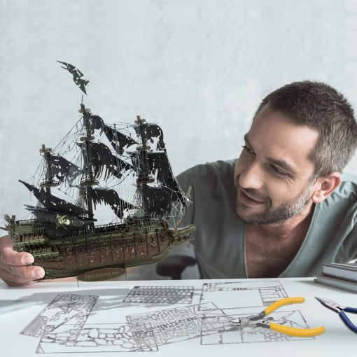 Rompecabezas 3D Piececool con Juegos de Herramientas DIY, Kit de Construccion de Modelo de Barco Pirata Flying Dutchman, Rompecabezas Metalicos 3D Dificiles para Adultos, Grandes Regalos de Navidad y Cumpleanos - Imagen 4