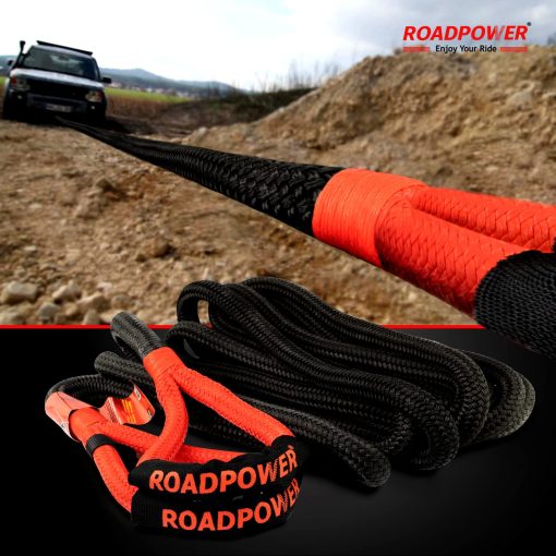 Cuerda de recuperacion cinetica para 4x4 de 1 pulgada x 20 pies - con bolsa, guantes y 2 piezas de eslinga suave - Kit de recuperacion todoterreno de alta resistencia para UTV, ATV, camion, automovil (14 toneladas / 35000 libras, 1 pulgada x 20 pies) - Imagen 3