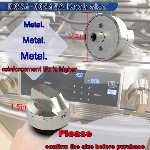 Perillas de Control de cocina mejoradas DG94-00945A para cocina a gas de kitchenaid - Reemplazo de diales? Se ajustan a la parte superior de la gama de gas Samsung - Piezas de superficie de repuesto - Perillas de quemador para horno Samsung, AP5957989 4011502 PS10067150 EAP10067150 (4PCS) - Imagen 3