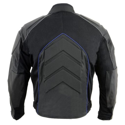 Chaqueta de moto hibrida para hombres NexGen SH2153 en negro y azul - Talla Mediana - Imagen 2