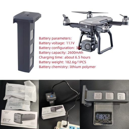 sea jump 2PCS 3S 11.1V 2600mAh Bateria de Litio con Cable de Carga USB para SJRC F7 F7pro F7S F7GB2 9800FT UAV de Control Remoto Aereo RC Piezas de Repuesto de la Aeronave de Cuatro Ejes - Imagen 2