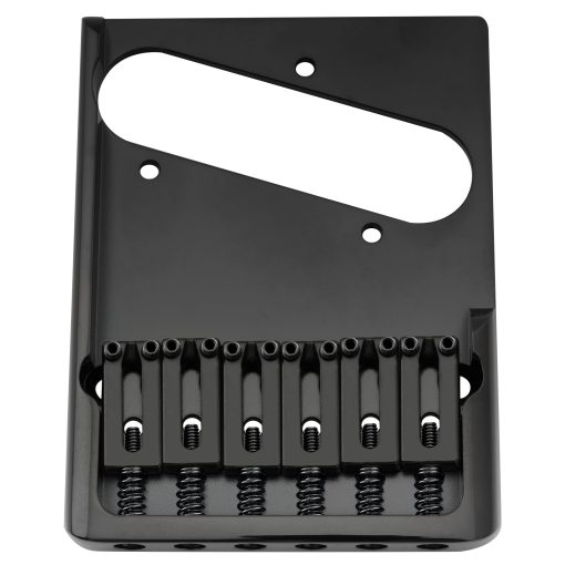 Puente de Telecaster de laton ultra pesado de 54 mm (2-1/8 pulgadas) completamente solido para Guitarra Electrica Estilo Tele, Negro - Imagen 4