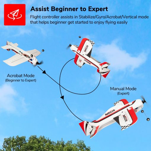 Avion RC A560 de ATA HOBBY con 6 Modos de Vuelo, Facil de Volar, Aviones RC RFT con Control Remoto de 2.4Ghz, FC Gyro Byme-A, Motor Sin Escobillas para Ninos, Ninas, Adultos, Principiantes o Experimentados - Imagen 3