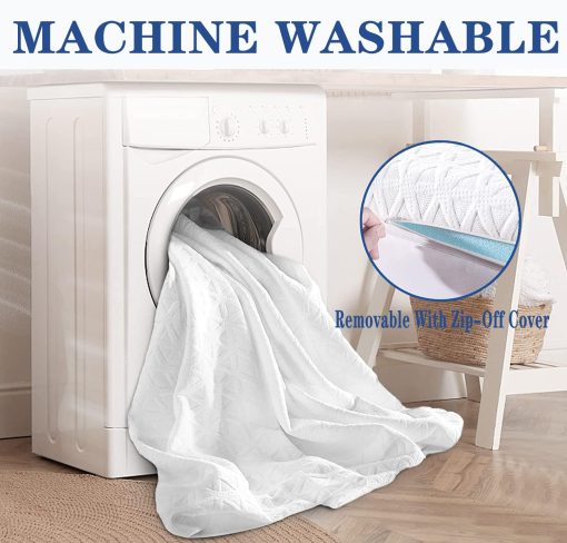 Topper de colchon de espuma viscoelastica de 3 pulgadas con cubierta suave removible, topper de colchon de enfriamiento con diseno ventilado para soporte corporal y alivio de presion (60x80 pulgadas, Queen) - Imagen 7
