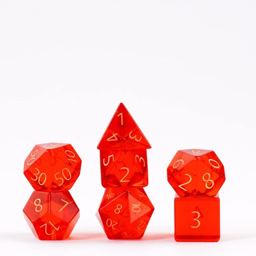 Set de dados de DND de 16mm de FanRoll by Metallic Dice Games de Piedra de Nacimiento: Grabado de Citrino de Noviembre, Dados de Rol para Dungeons and Dragons
